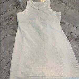 Lululemon Athletica Grid-Texture Sleeveless Tennis Dress Size 10 White
